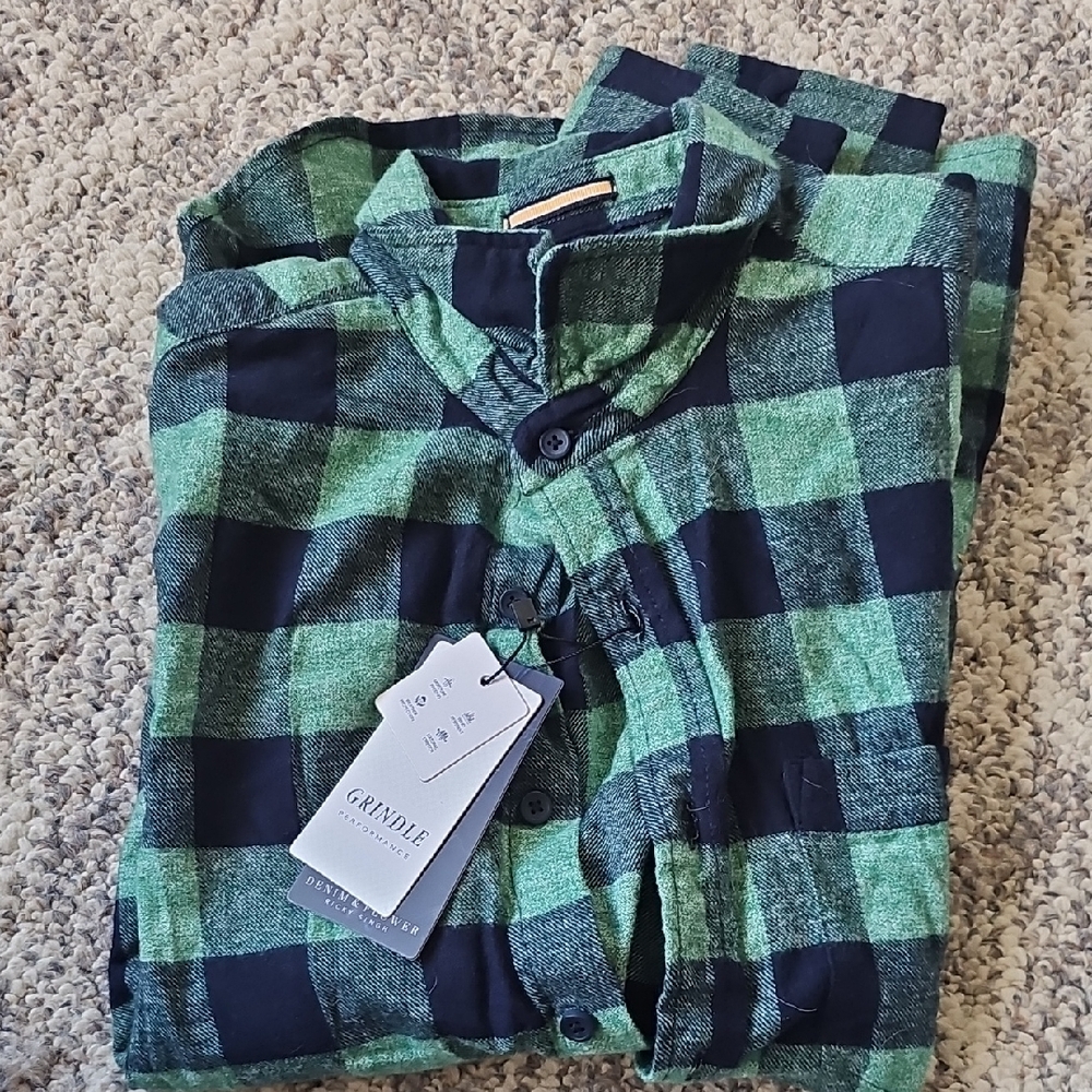Navy And Green Flannel